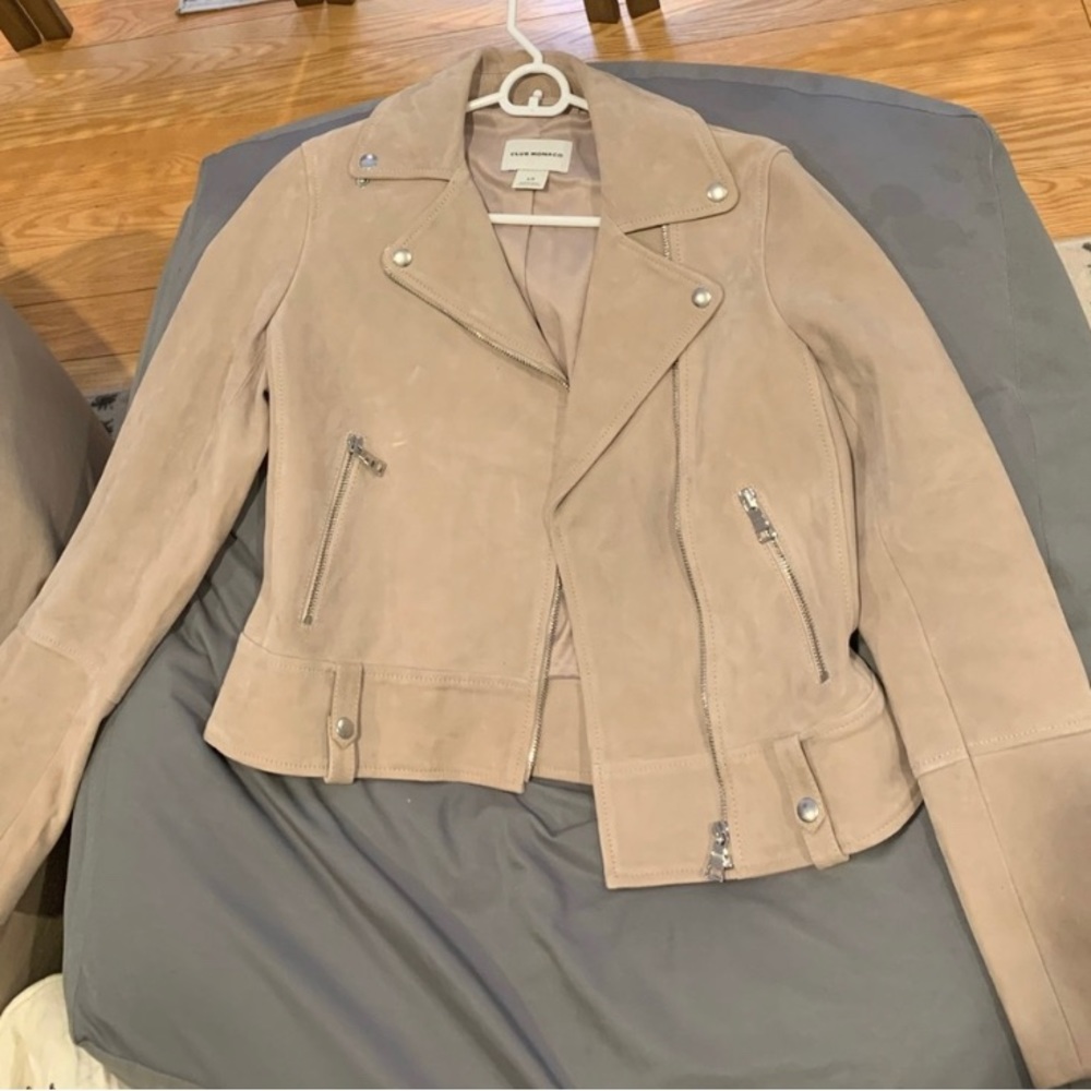 Club Monaco suede Moto jacket